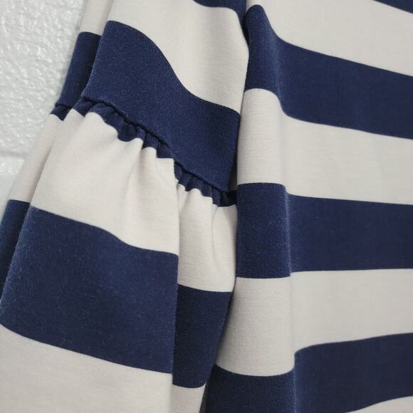 Lauren Ralph Lauren Top Medium Coastal Nautical Striped Bell Sleeve  607 *FLAW* - Picture 6 of 10